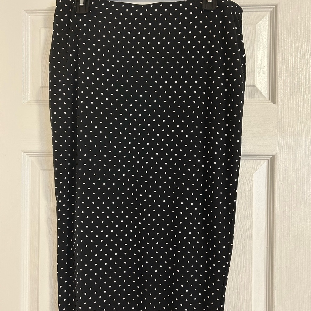 Vince Camuto Black Pencil Skirt with White Dots